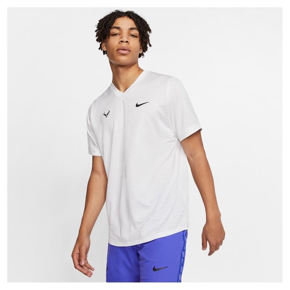 Nike Tennis Rafa Court Challenger Short Sleeve Tennis Top CI9148 100 (White) - Picture 3 of 4
